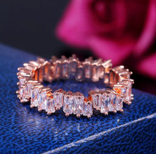 Load image into Gallery viewer, Pyramid Eternity Rose Gold Ring
