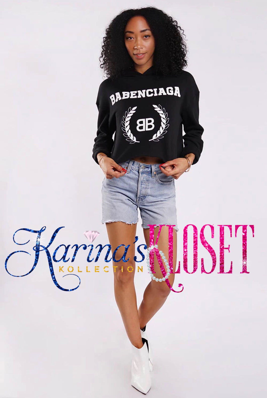 Black Babenciaga Crop Sweatshirt | Minimalist | Hoodie | Relaxed Fit | Comfortable | Classy | Plush Fabric