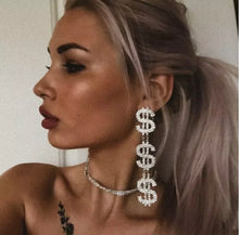 Load image into Gallery viewer, $$$ Cash Bling Dollar Drop Dangle Earrings 💰(Gold)
